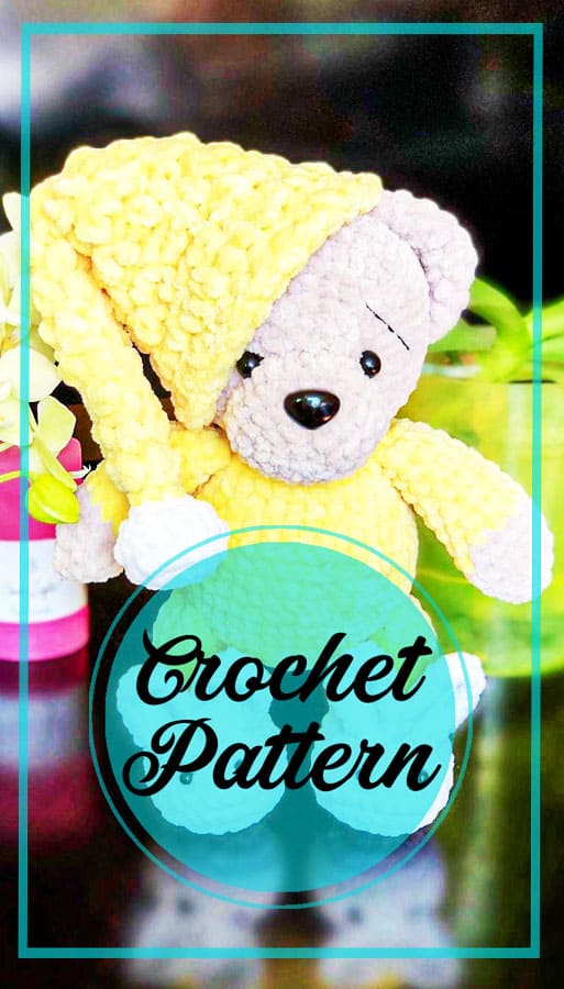 Crochet teddy bear in pajamas amigurumi pattern