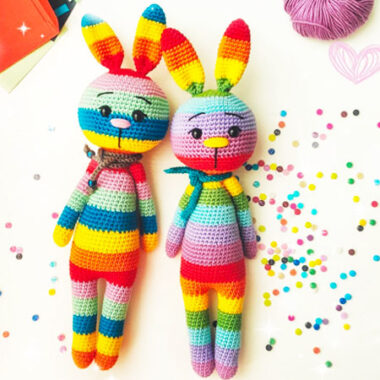 Bonnie the Rainbow Bunny Amigurumi Free Pattern (1)