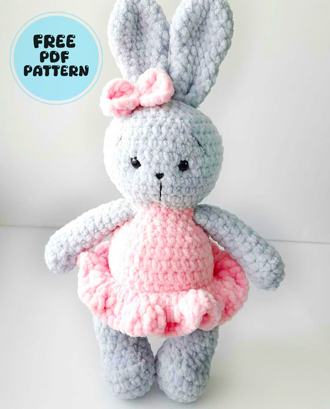 Rosie the Plush Bunny in Skirt Amigurumi Free Pattern (2)