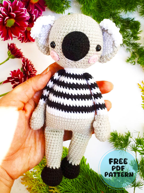 Wally the Striped Koala Crochet Free PDF Pattern (2)
