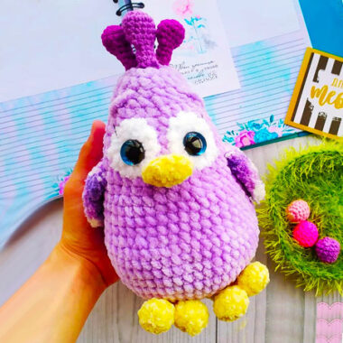 Birdie the Plush Purple Bird Amigurumi Free Pattern (1)