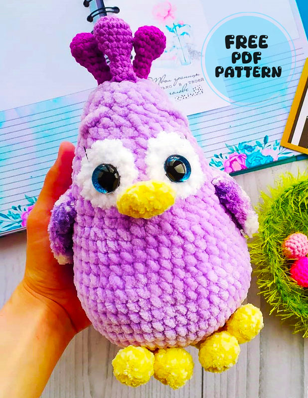 Birdie the Plush Purple Bird Amigurumi Free Pattern (2)