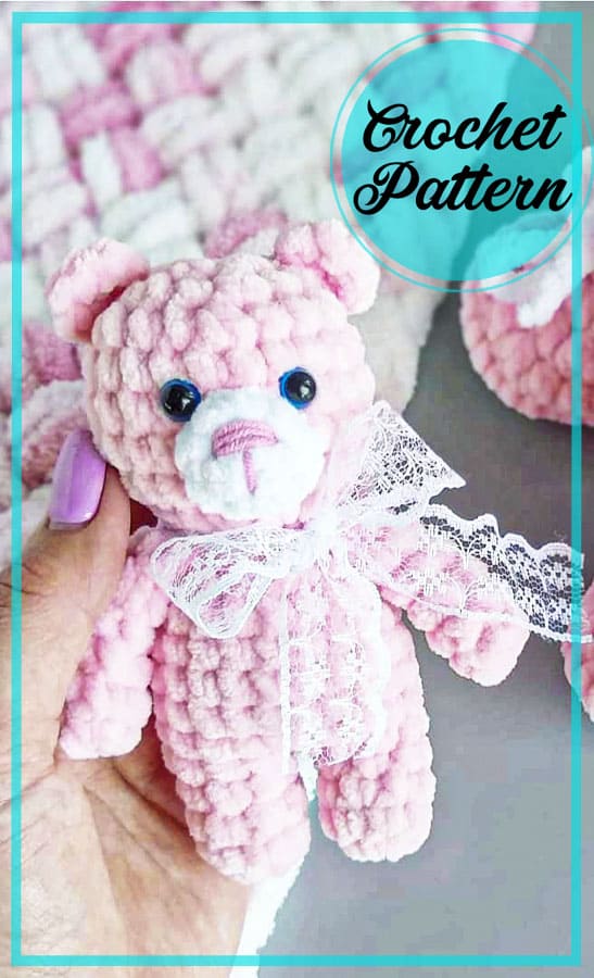 Soft pink amigurumi bear crochet PDF free pattern