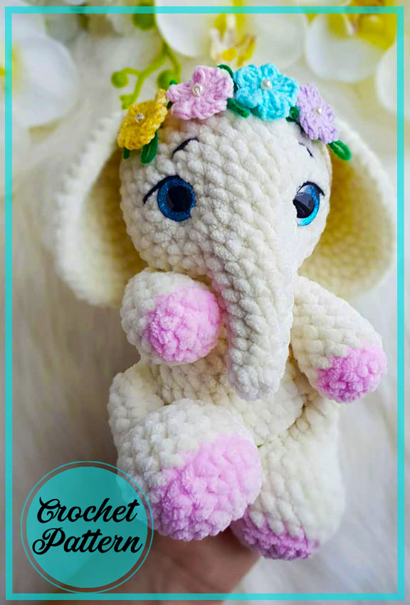 Velvet Plush Elephant Amigurumi PDF Crochet Pattern