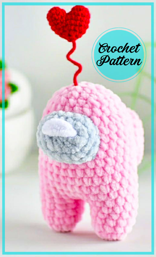 Pink Among Us amigurumi crochet free pattern