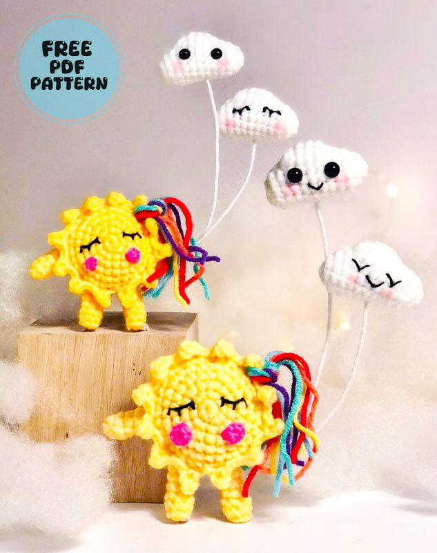 Amigurumi Sun Doll with Cloud Free PDF Pattern (3)