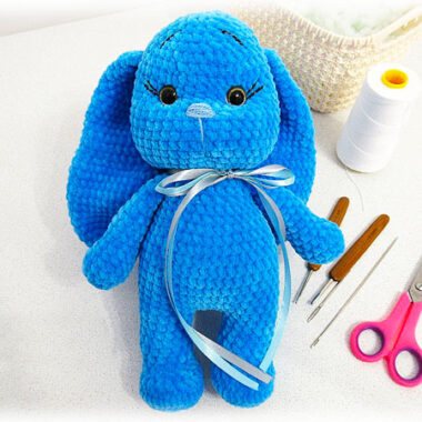 Blue Plush Bunny Amigurumi PDF Crochet Pattern (1)
