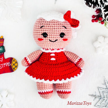 Gingerbread Girl Crochet Doll PDF Pattern (1)