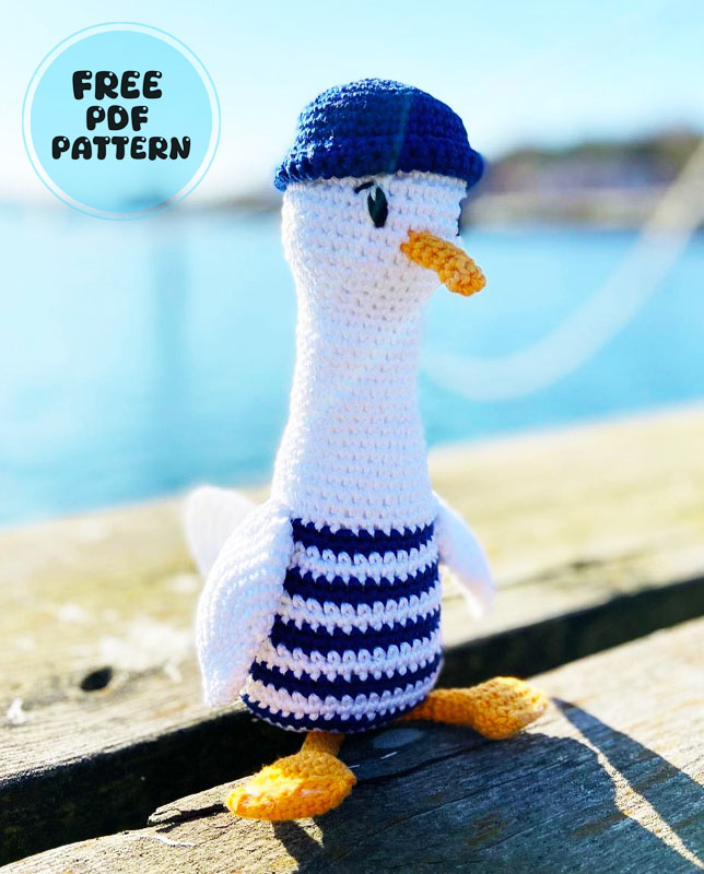 Gulliver the Seagull with Hat Crochet PDF Free Pattern (3)