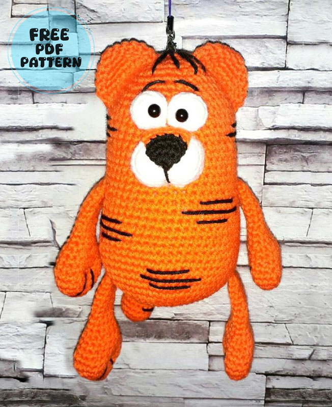 Orange the Tiger Keychain Amigurumi PDF Free Pattern 2