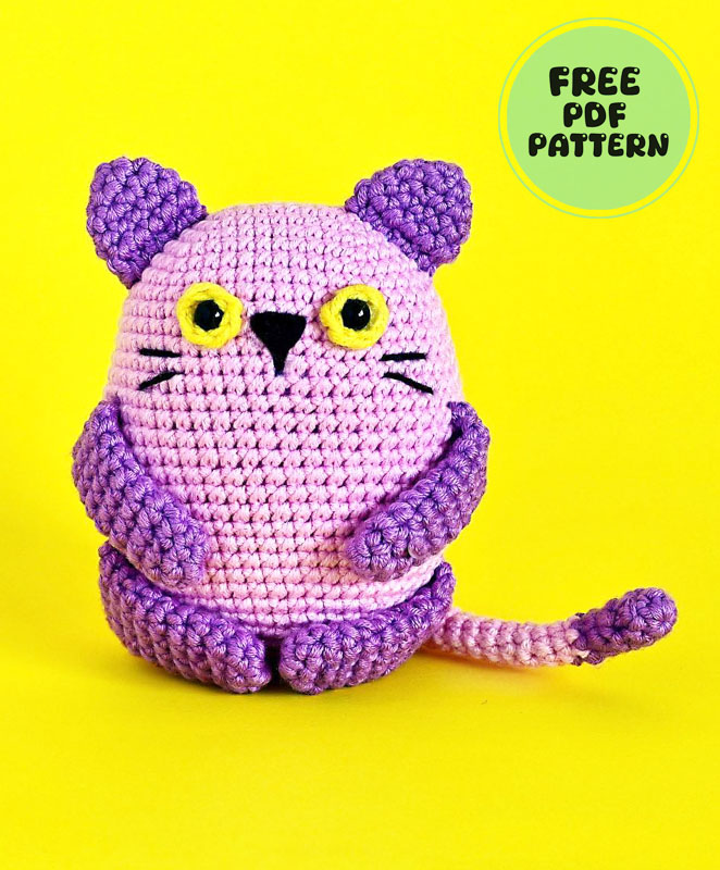 Funny Cat Keychain Amigurumi PDF Free Pattern (1)