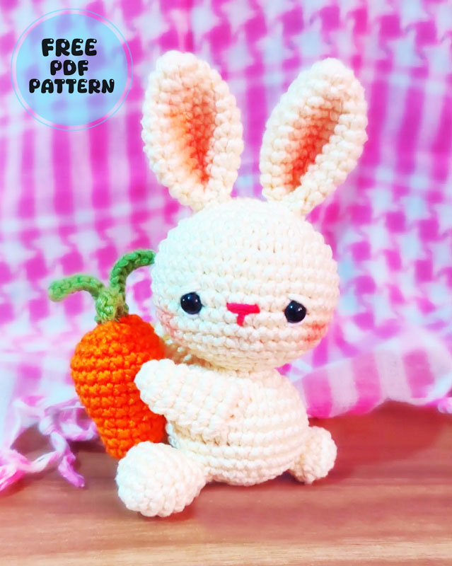 Milly Bunny Keychain with Carrot Amigurumi PDF Pattern (3)