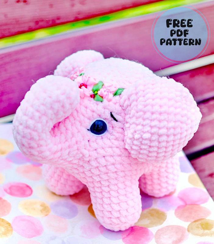 Plush Elephant Marshmallow PDF Amigurumi free Pattern (1)