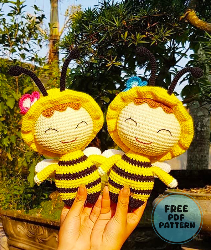 Spring Bee Doll Amigurumi Free Pattern Step by Step (2)
