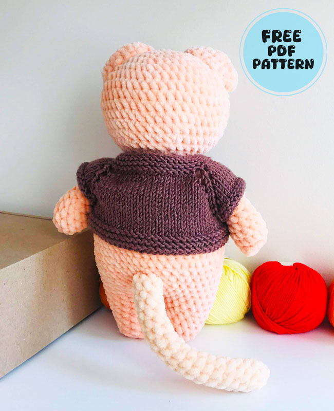 Cat Cuddlepaws with Cardigan PDF Crochet Free Pattern