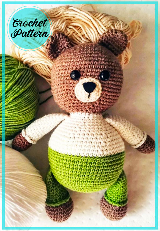 Barney the Bear Amigurumi Free Crochet Pattern