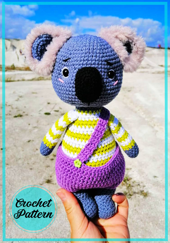 Blue Koala with Short Amigurumi Crochet Pattern (2)