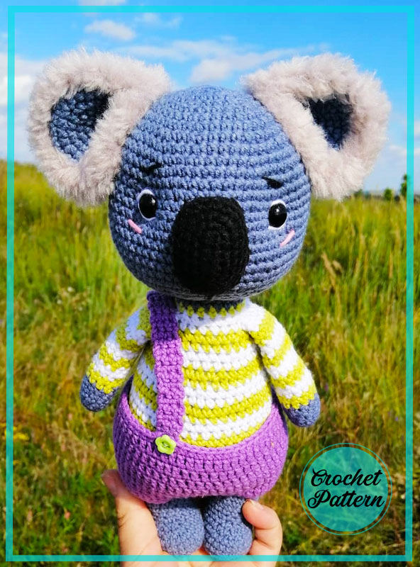 Blue Koala with Short Amigurumi Crochet Pattern (3)