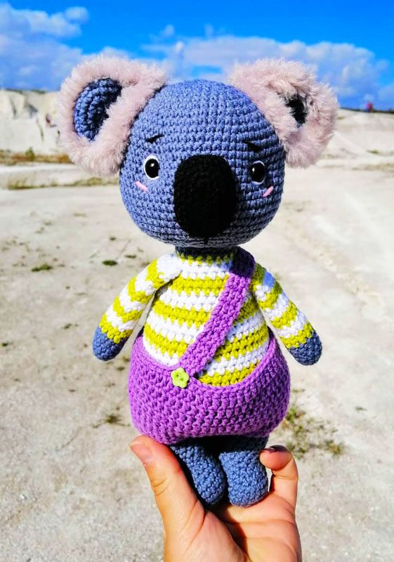 Blue Koala with Short Amigurumi Crochet Pattern thumbnail