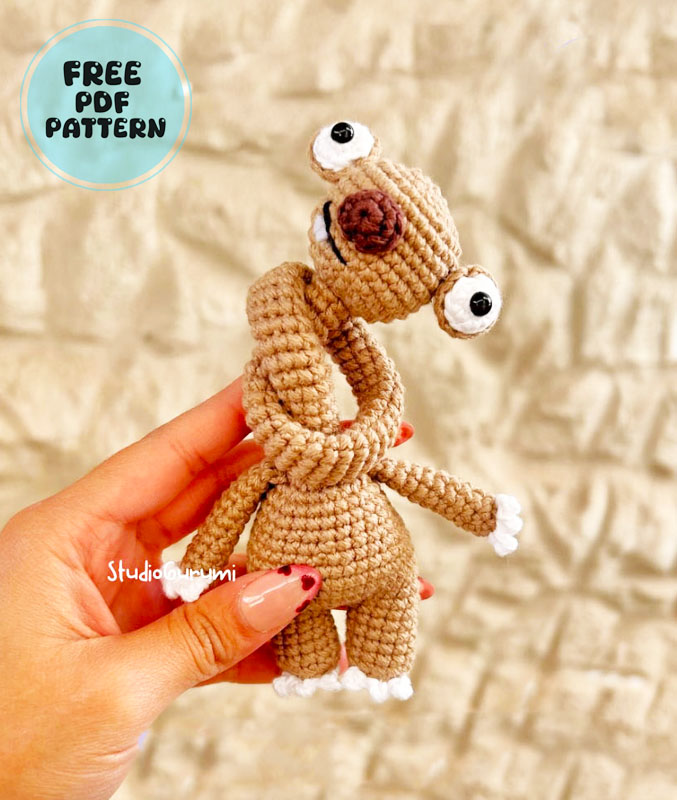 Sid Ice Age Bag Charm Crochet PDF Free Pattern (2)