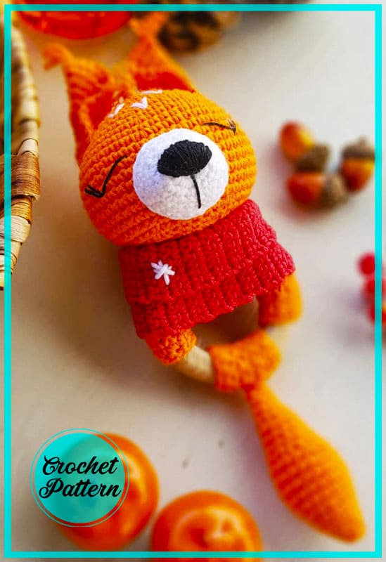 Squirrel Rattle Amigurumi PDF Crochet Pattern