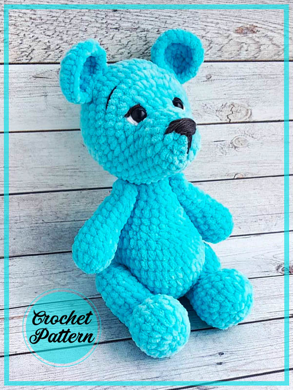 Crochet Blue Teddy Bear Amigurumi PDF Free Pattern (1)