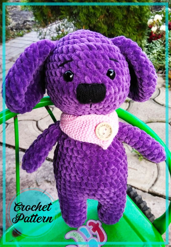 Purple Plush Dog Amigurumi PDF Free Pattern (1)