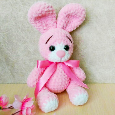Pink Plush Bunny Bramble Crochet PDF Pattern (1)