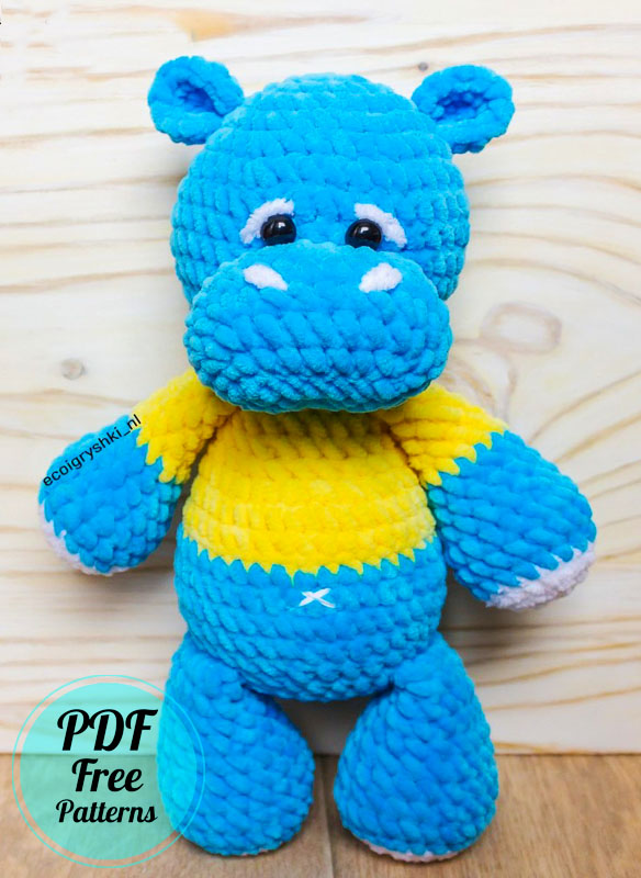 Crochet Blue Hippo Amigurumi PDF Free Pattern (2)