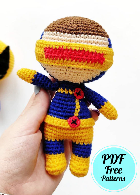 Crochet Cyclops X-Men PDF Amigurumi Free Pattern (2)