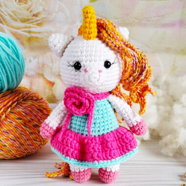 Crochet Unicorn Lily with Dress PDF Amigurumi Pattern (1)