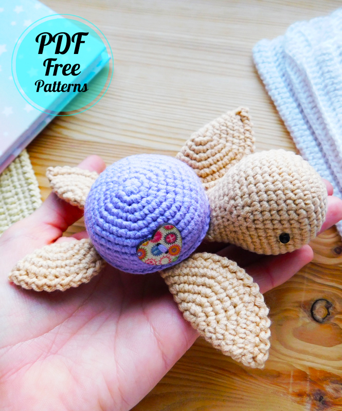 Crochet Sea Turtle Button Amigurumi PDF Pattern (2)
