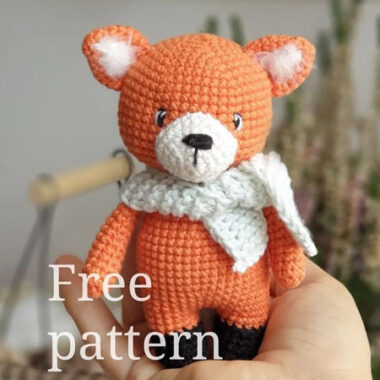 Winter Fox Puffy Crochet Amigurumi PDF Free Pattern (1)