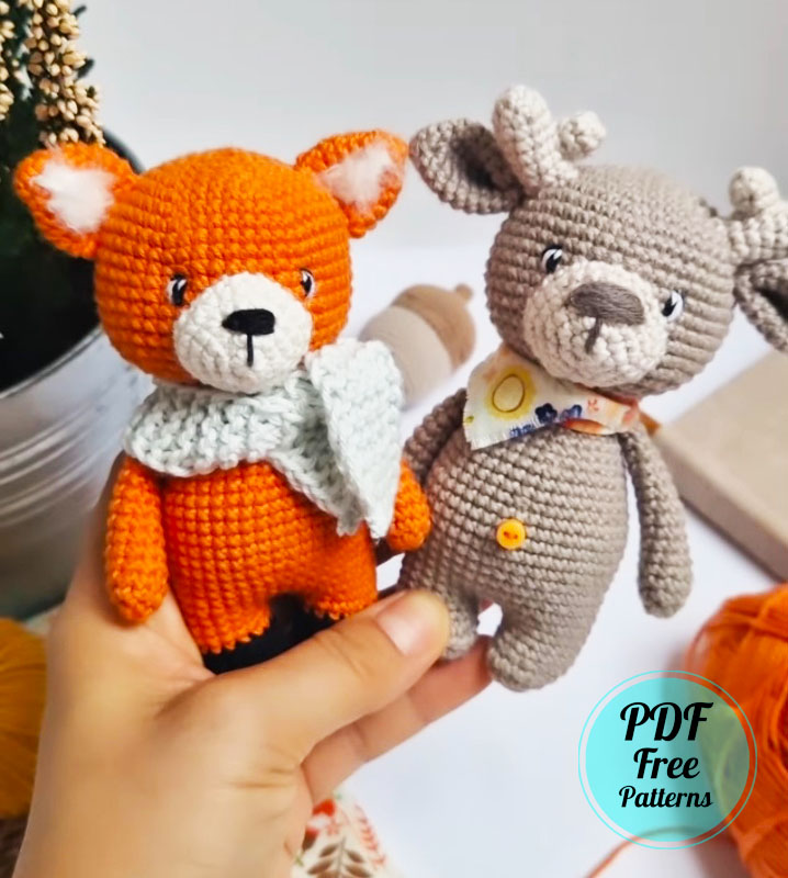Winter Fox Puffy Crochet Amigurumi PDF Free Pattern (2)