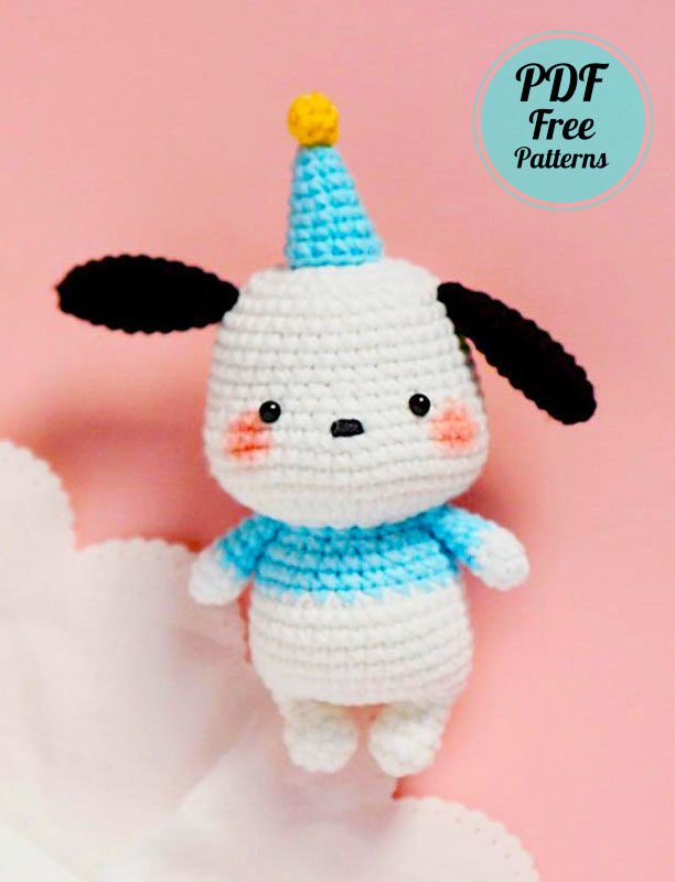 Crochet Pochacco Puppy PDF Amigurumi Free Pattern (2)