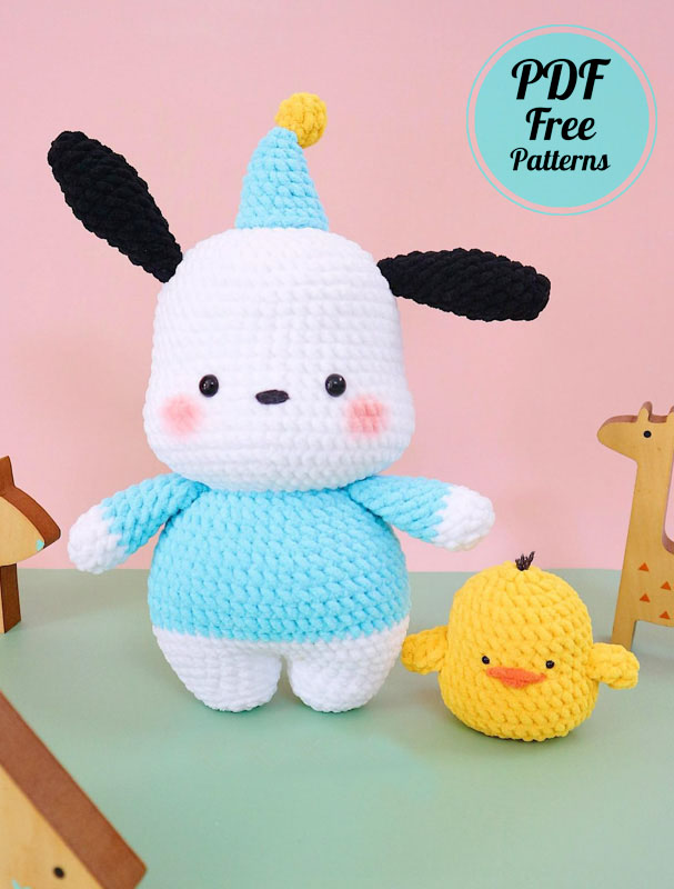Crochet Pochacco Puppy PDF Amigurumi Free Pattern (3)