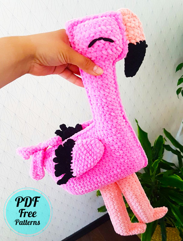 Pink Plush Flamingo Crochet Amigurumi PDF Pattern (1)
