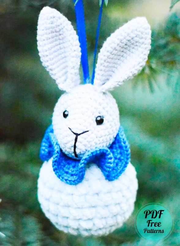 Christmas Ornament Bunny Amigurumi PDF Free Pattern (2)