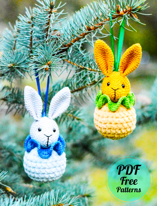 Christmas Ornament Bunny Amigurumi PDF Free Pattern (3)
