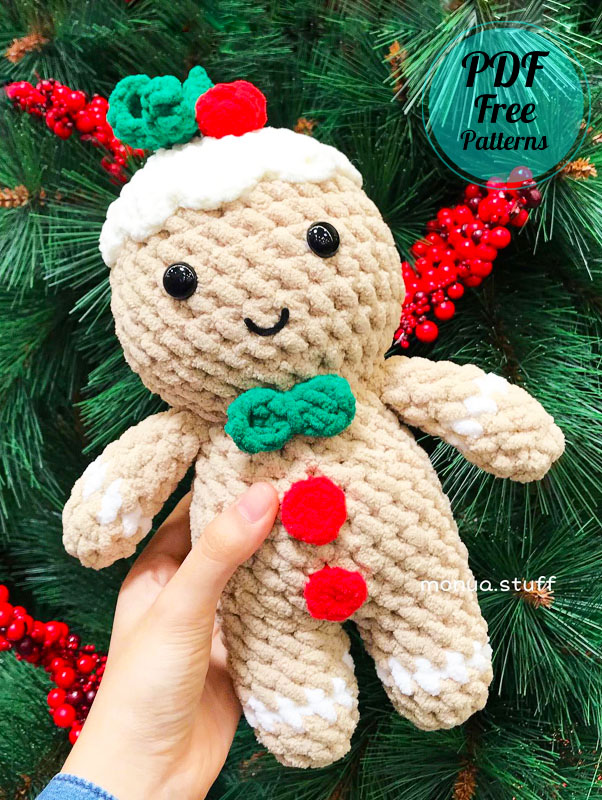 Crochet Gingerbread Man for Christmas PDF Free Pattern Amigurumiday