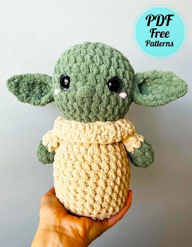 Crochet Plush Alien Baby Yoda Amigurumi Free Pattern (1)