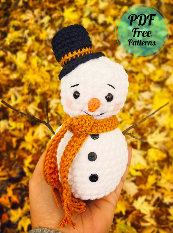Plush Little Snowman Crochet PDF Free Pattern (3)
