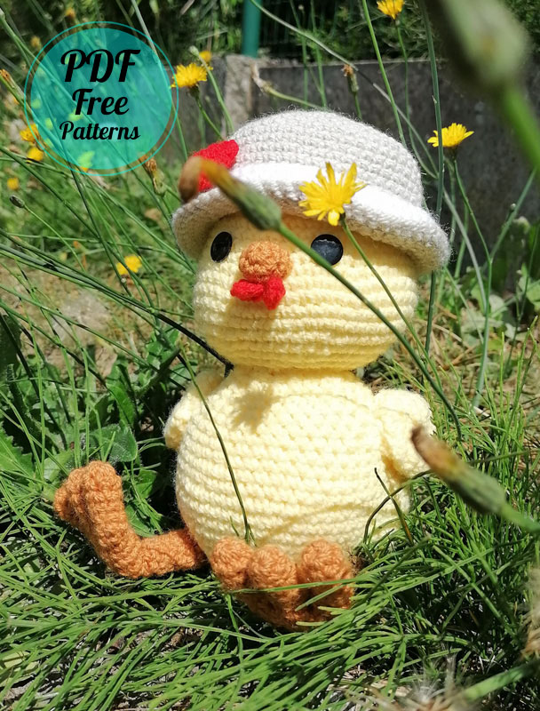 Yellow Chick Martin with Hat Crochet PDF Free Pattern (2)
