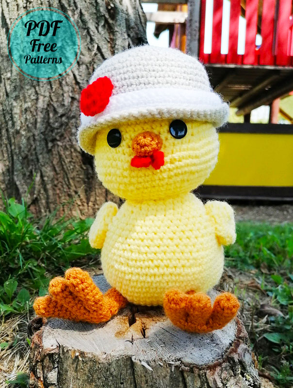 Yellow Chick Martin with Hat Crochet PDF Free Pattern (3)