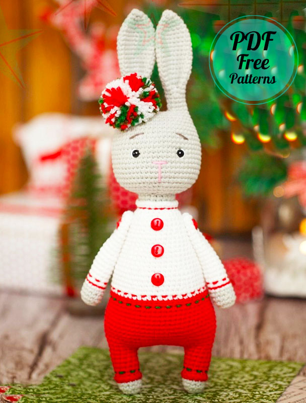 Crochet Christmas Bunny Amigurumi Free PDF Pattern (2)