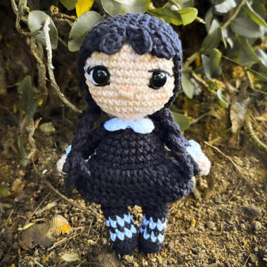 Crochet Wednesday Addams Doll PDF Amigurumi Free Pattern (2)