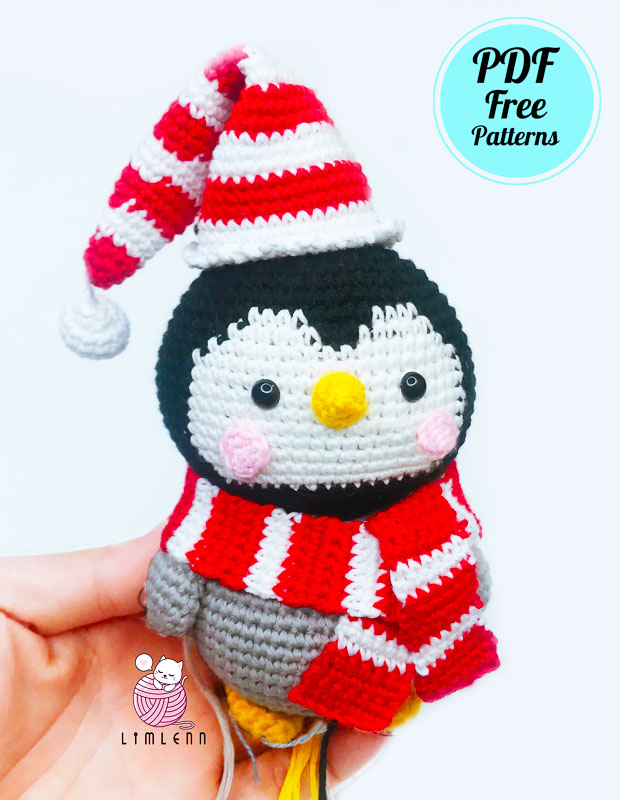 Penguin with Christmas Hat PDF Free Crochet Pattern (4)