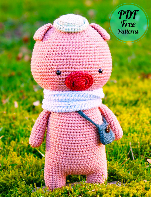 Cute Crochet Pig Mike Free Amigurumi PDF Pattern (2)