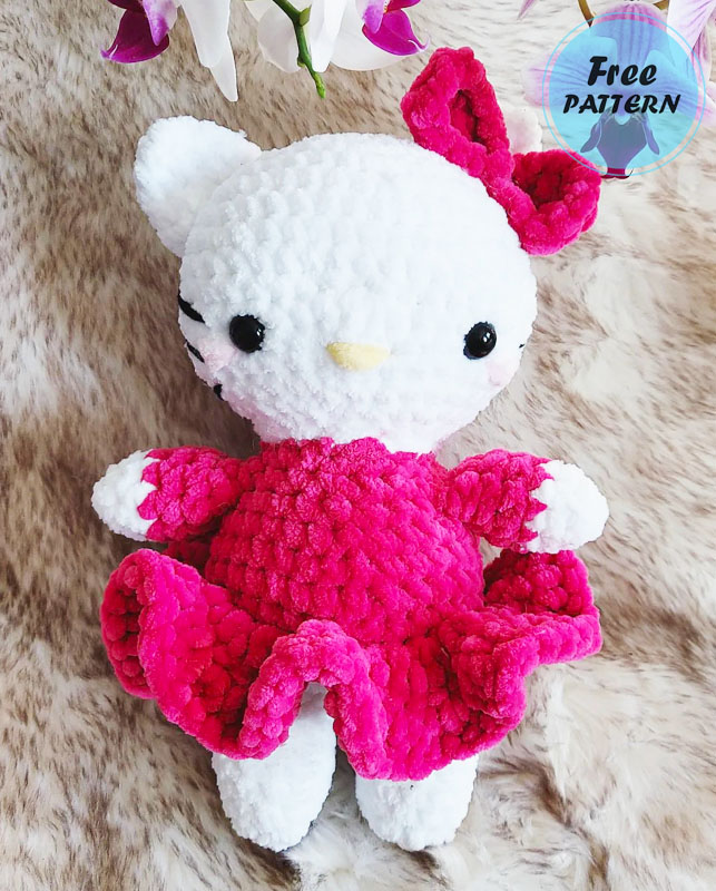 Plush Hello Kitty Crochet Tutorial Free Pattern (2)