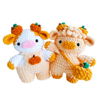 Plush Pumpkin Cow Crochet PDF Free Pattern (2)
